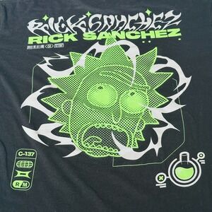 Adult Swim Rick & Morty Rick Sanchez Black T-Shirt Size Large L